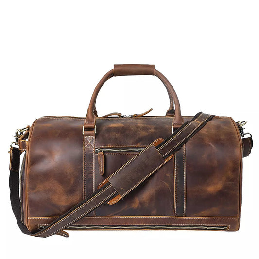 Vintage Leather Travel Duffle Bag | SICILY - Heikishop